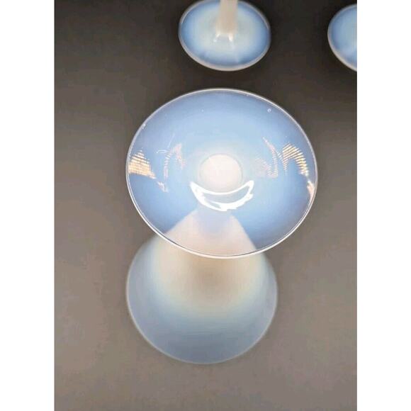 Rare Vintage Fry Foval Pearlware Wine Glasses. Set Of 3. EUC - Picture 2 of 6